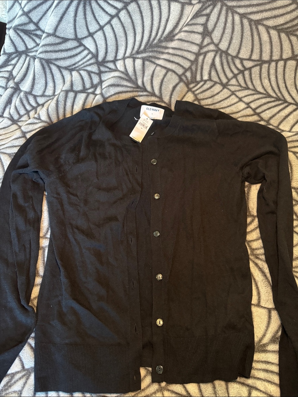 NWT Old Navy Women’s Black Button-Up Cotton Cardigan - Size Medium